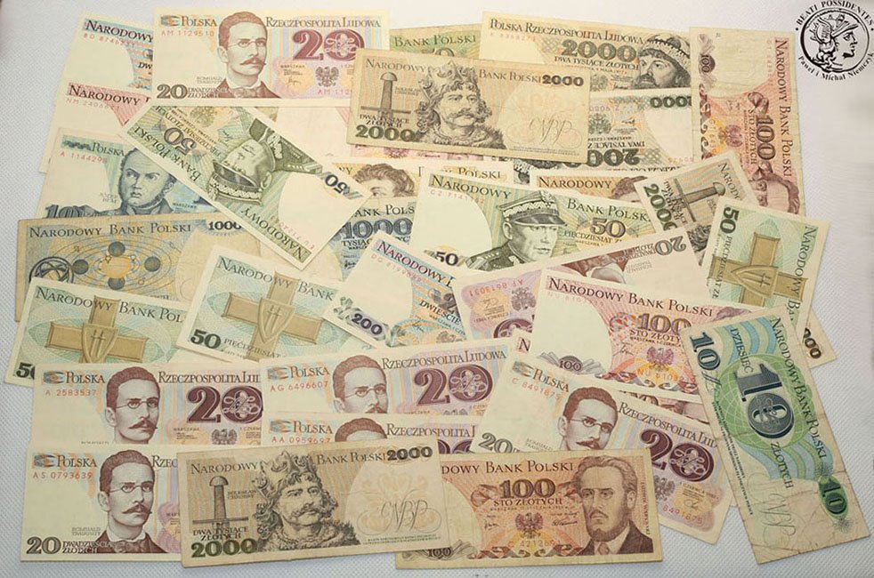 Banknoty zestaw RÓŻNE 1975-1986 - 33 sztuk