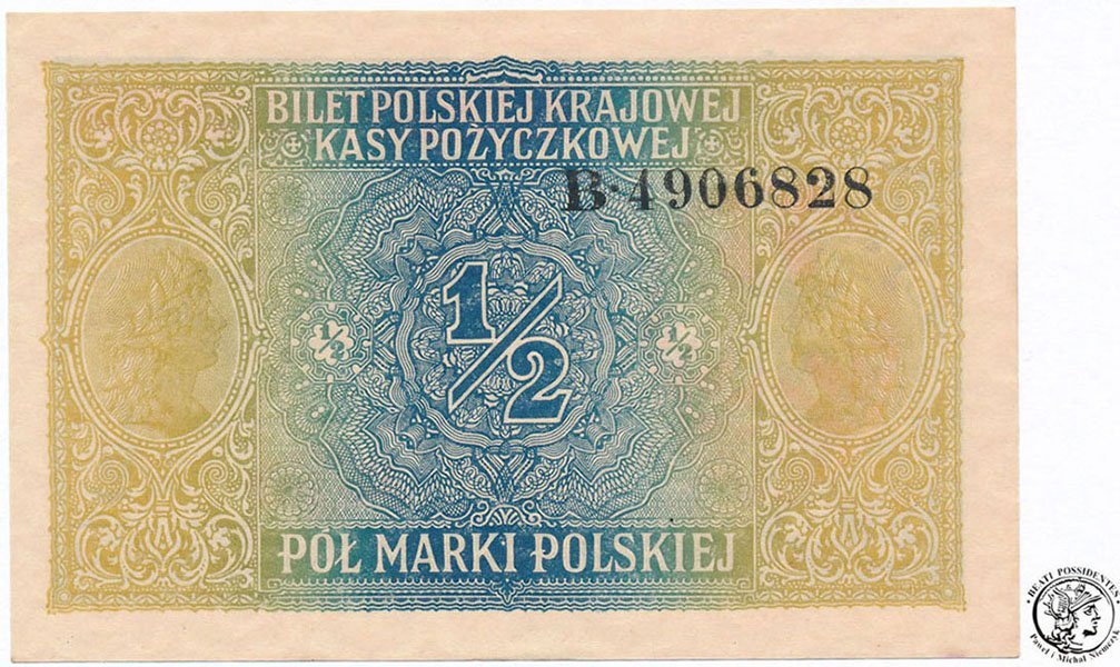 1/2 marki polskiej 1916 ...Generał... (UNC) st.1
