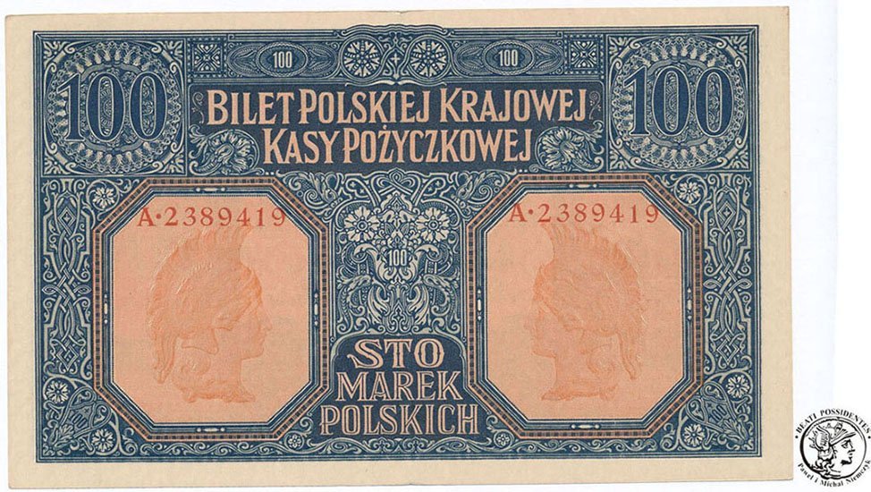 Banknot 100 marek polskich 1916 ...Generał...
