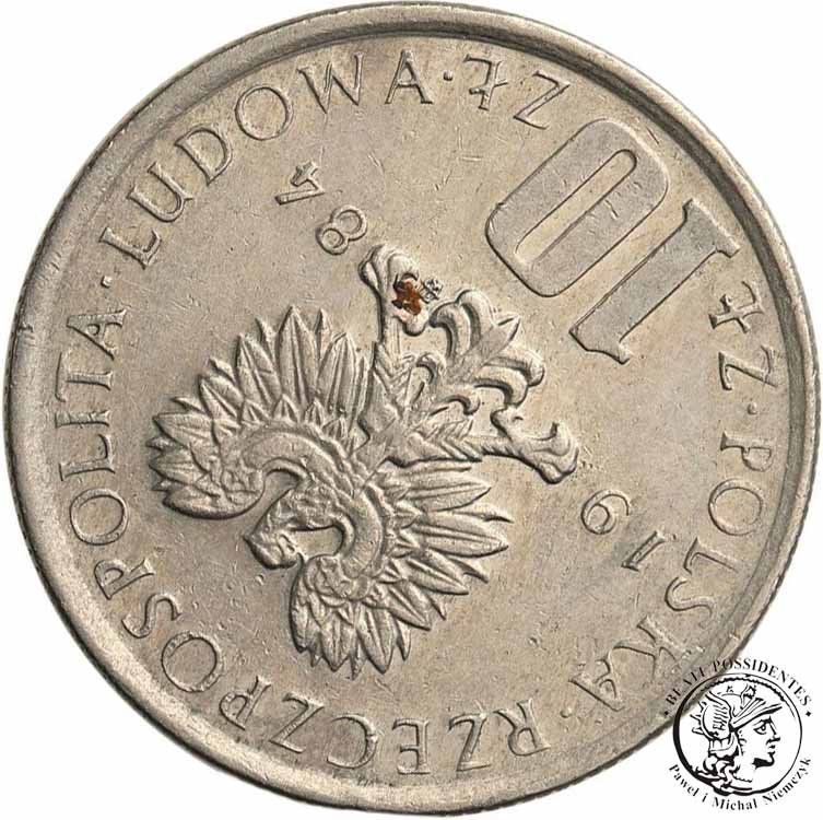 DESTRUKT 10 złotych 1984 Prus SKRĘTKA 130 stopni
