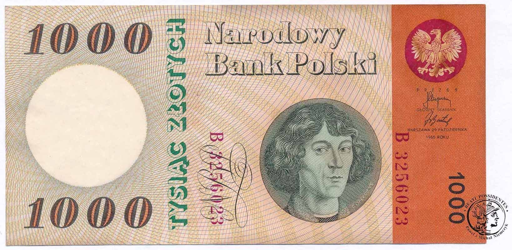 Banknot 1000 złotych 1965 Kopernik st. 2+