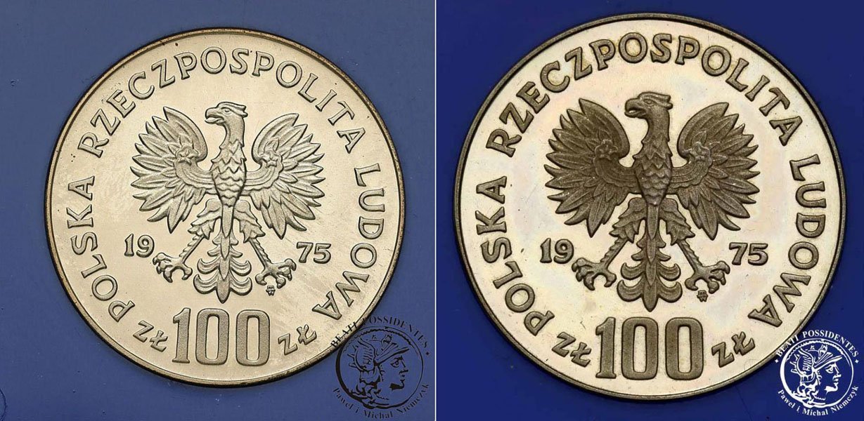 100 złotych 1975 lot 2 szt. st.L