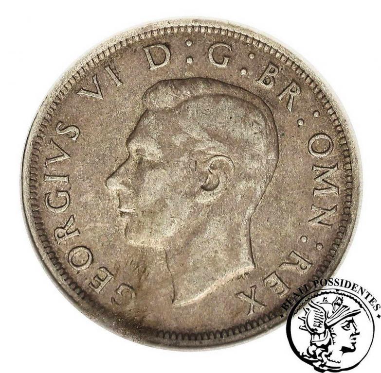 Wielka brytania 1/2 korony 1942 st. 2