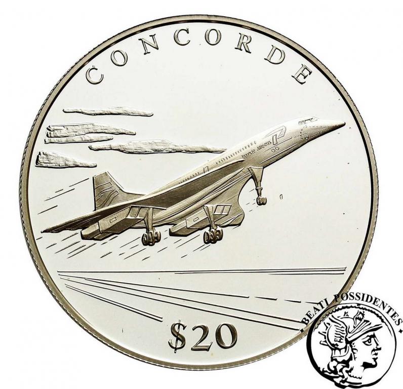Liberia 20 $ dolarów 2000 historia lotnictwa st.L