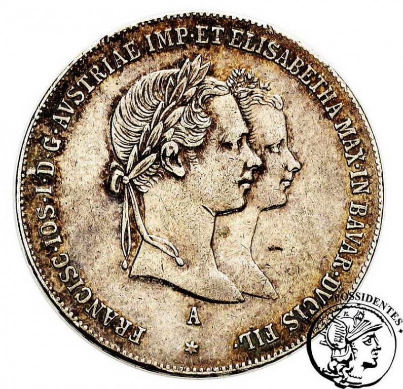 Austria 1 Gulden 1854 A zaślubinowy st. 3+