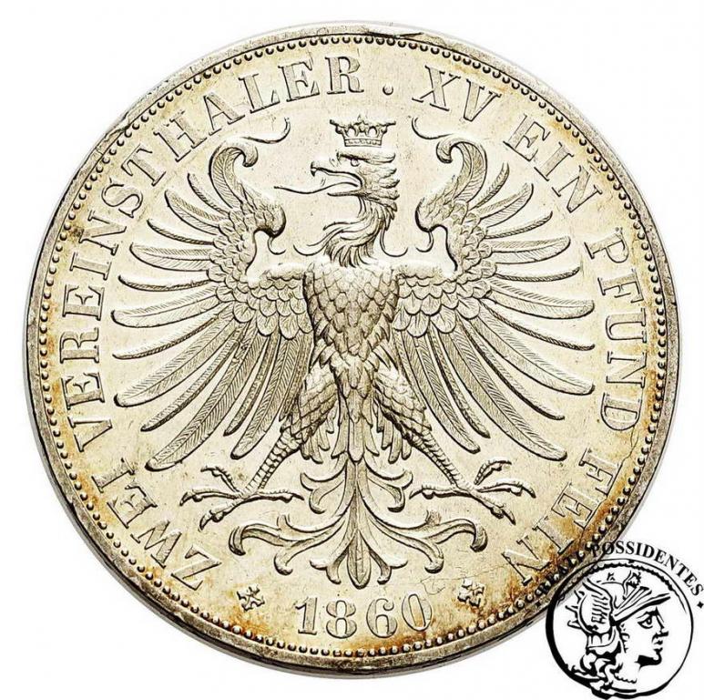 Niemcy Frankfurt dwutalar 1860 st. 2-