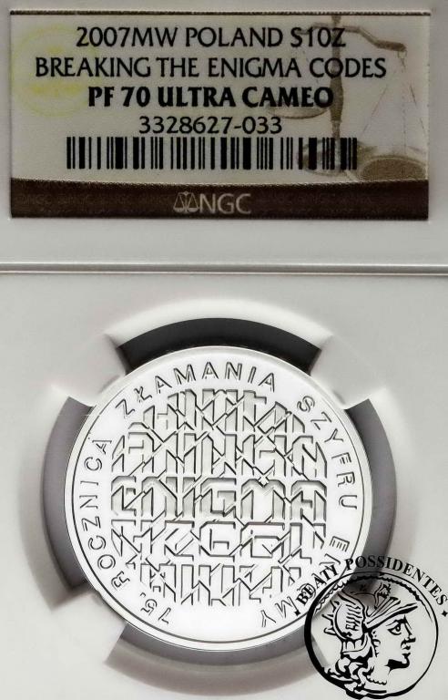 10 złotych 2007 Enigma NGC PF 70 UC