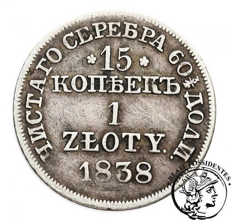 15 kopiejek = 1 złoty 1838 MW Mikołaj I st. 3