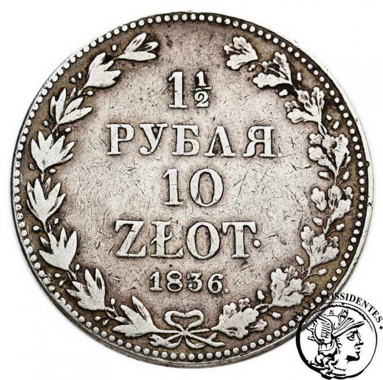 10 złotych 1836 MW Mikołaj I st. 3-