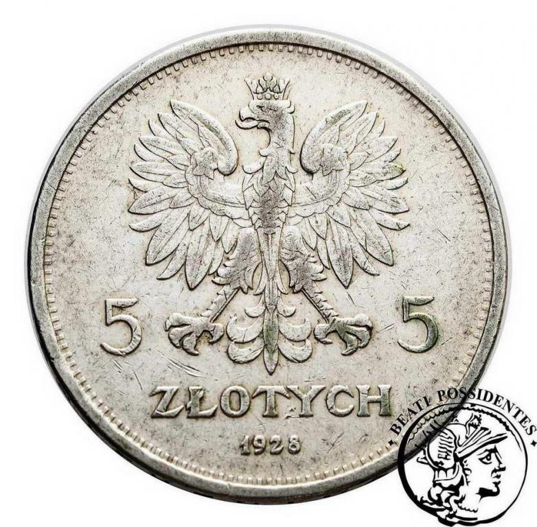 5 złotych 1928 znak mennicy st.3