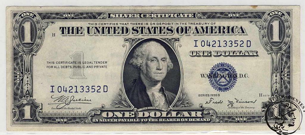 USA 1 $ Dolar 1935 B silver certificate st.2