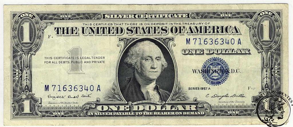 USA 1 $ Dolar 1957 A silver certificate st.3