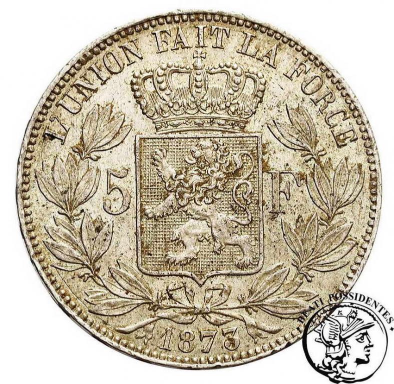 Belgia 5 Franków 1873 st. 2-