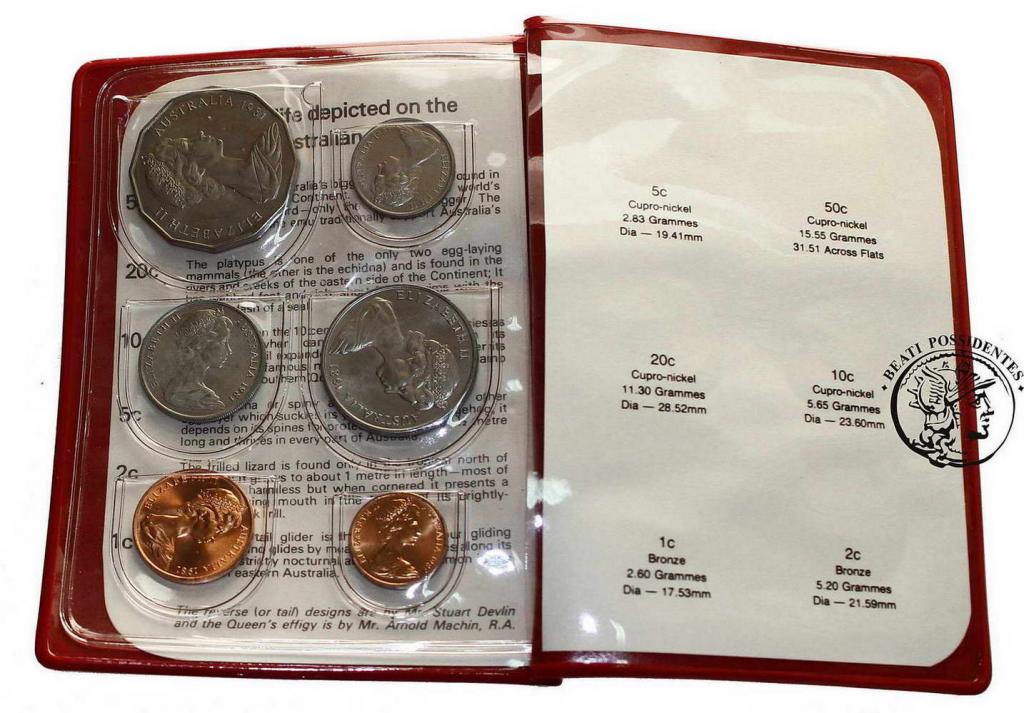 Australia 1981 lot monet obiegowych szt 6 st. 1