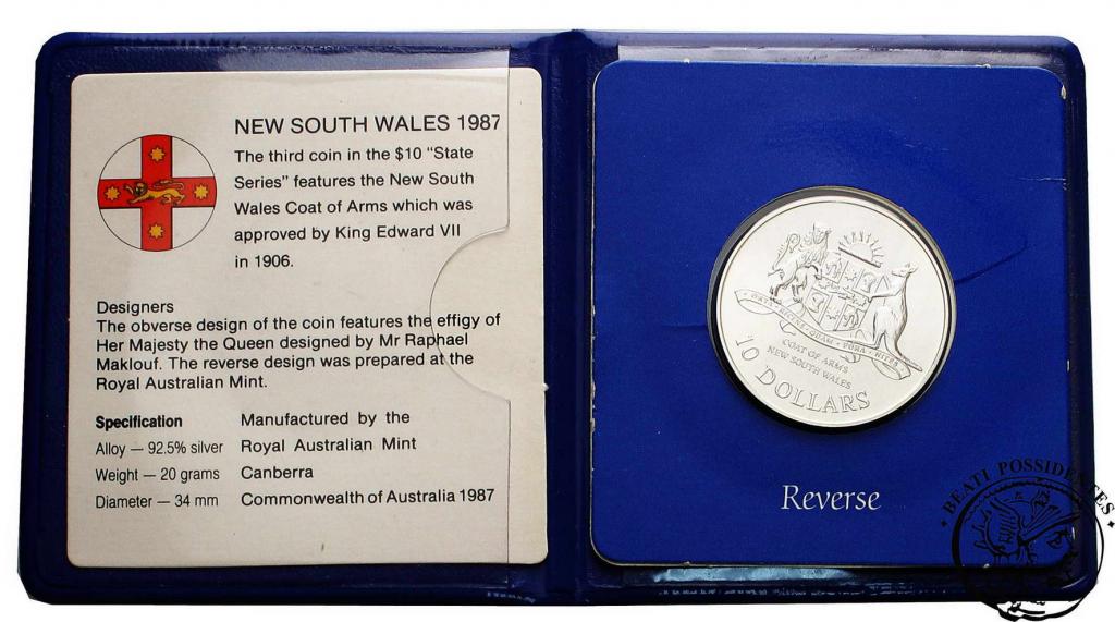 Australia 10 $ Dolarów 1987 New South Wales st.1-