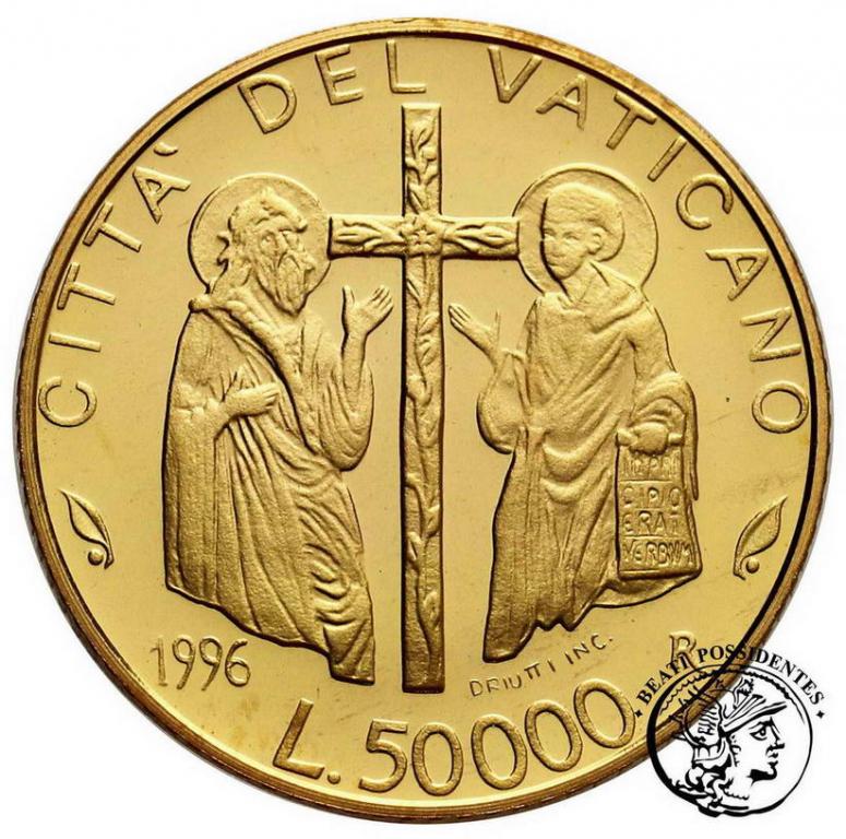 Watykan 50000 Lirów św.Paweł św.Jan 1996 st.L-
