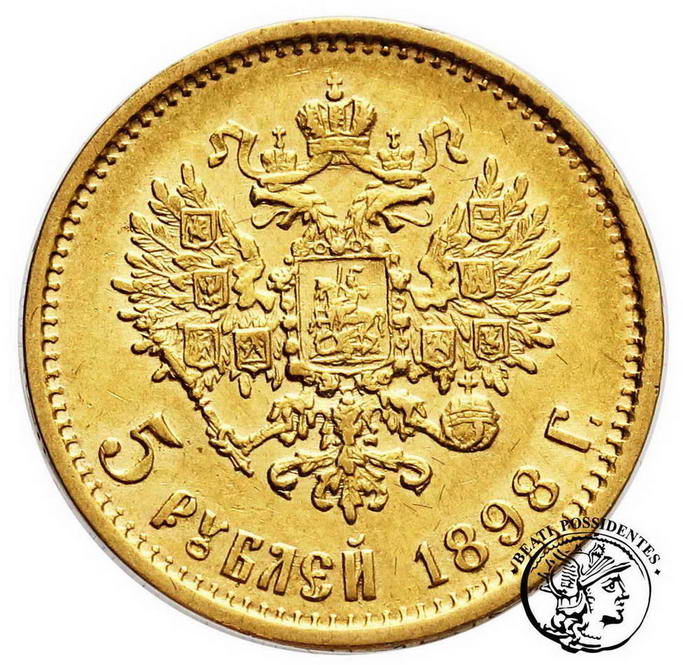 Rosja 5 Rubli 1898 AG st.3-