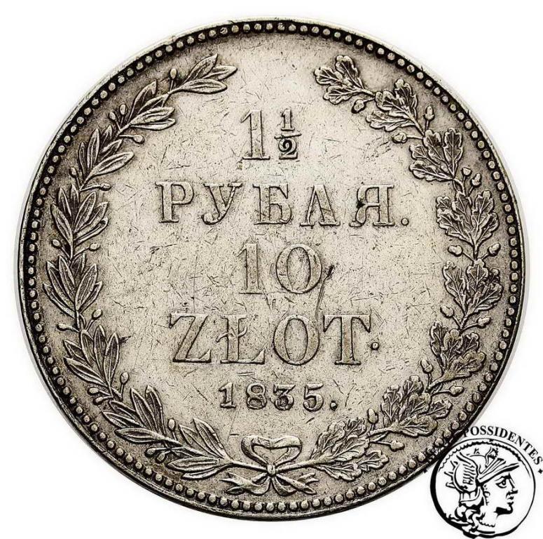1 1/2 Rubla = 10 złotych 1835 NG Mikołaj I st.3