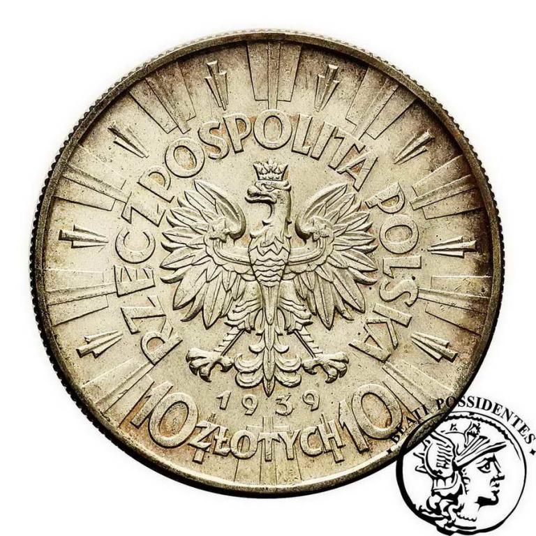 10 złotych 1939 Piłsudski st.3+