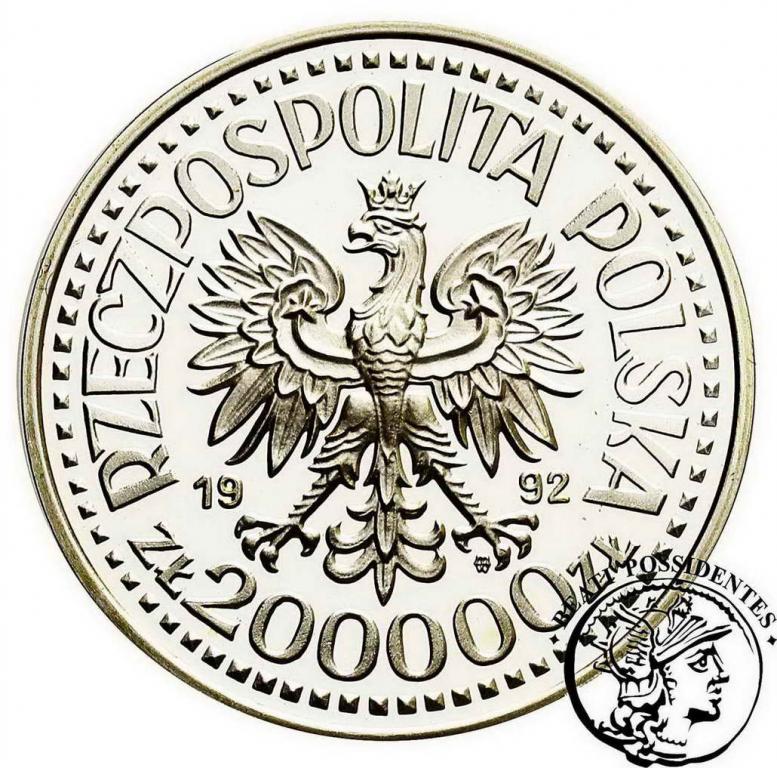 200 000 złotych 1992 Warneńczyk półpostać stL