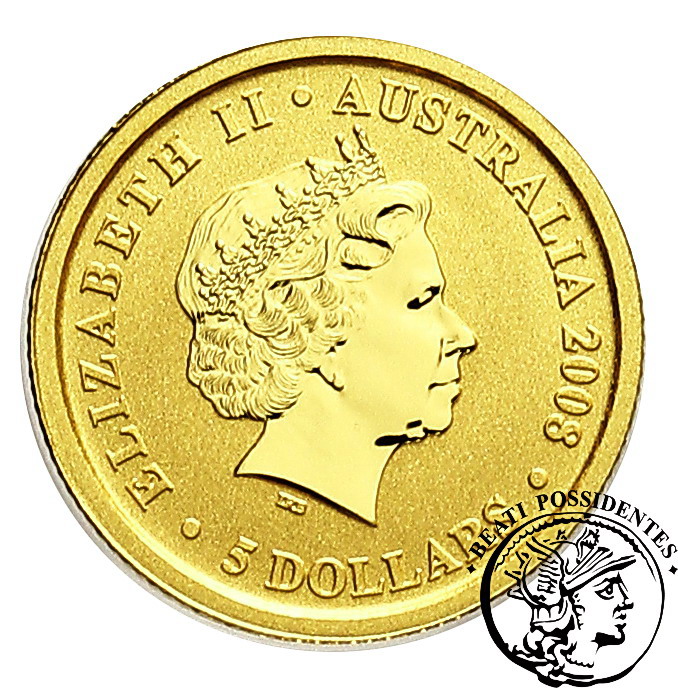 Australia 5 $ dolarów 2008 kangur st. 1