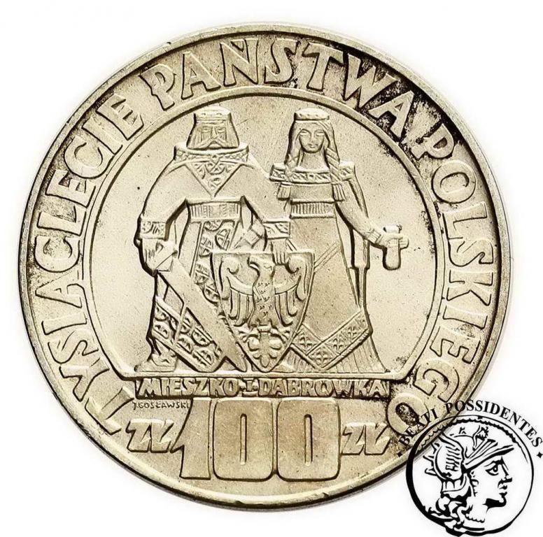 PRL 100 złotych 1966 Millenium (srebro) st. 1