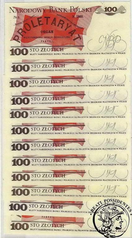 100 złotych 1986 różne serie lot 14 szt st. 1