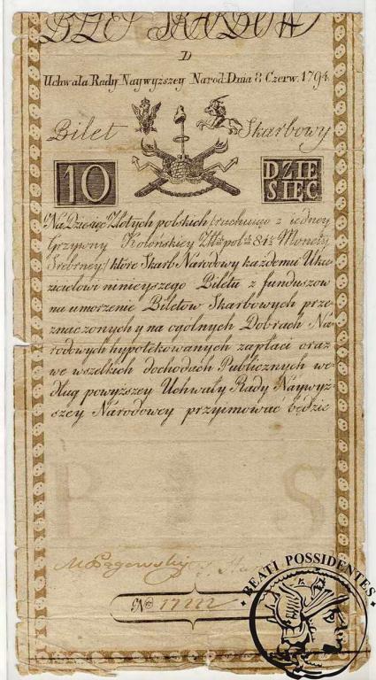 Insurekcja Kościuszkowska 10 złotych 1794 st.3-