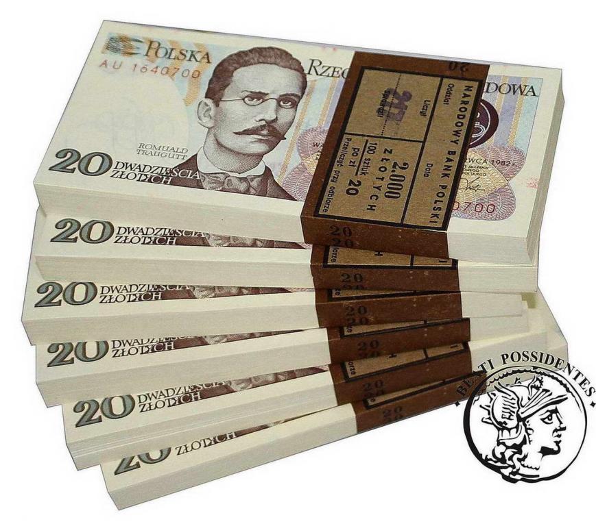 Lot inwestycyjny 20 złotych 1982 600 szt. st.1