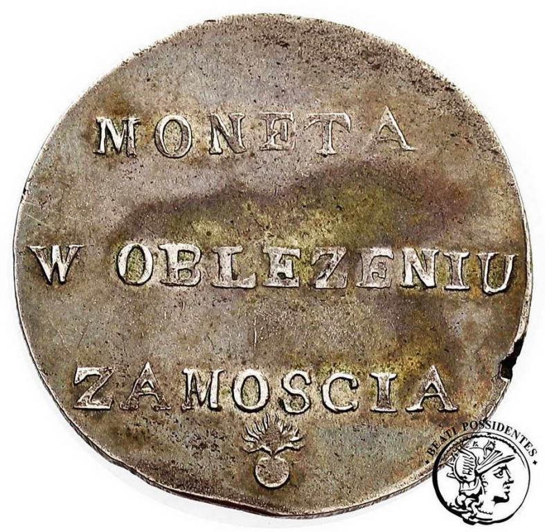 Polska 2 złote 1813 Oblężenie Zamość st. 2/2+