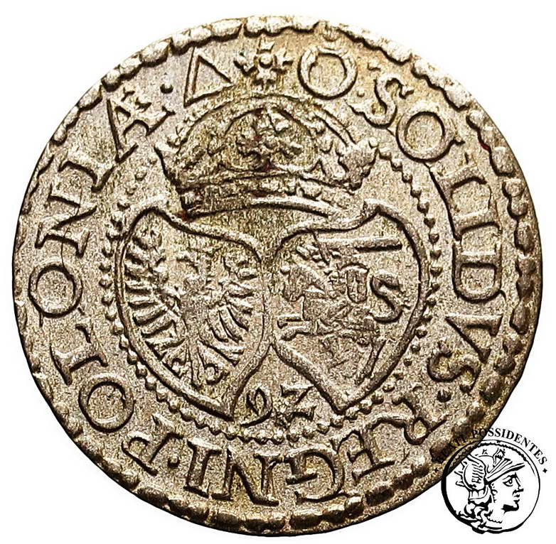 Zygmunt III Waza szeląg koronny 1592 Malbork st3+