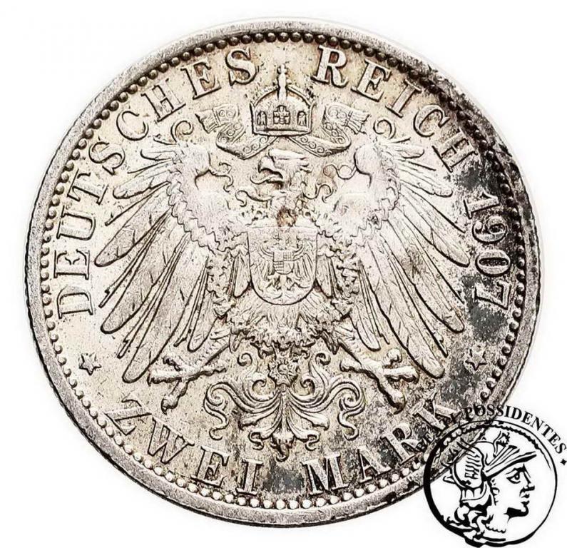 Niemcy Prusy 2 Marki 1907 Wilhelm II st. 3+