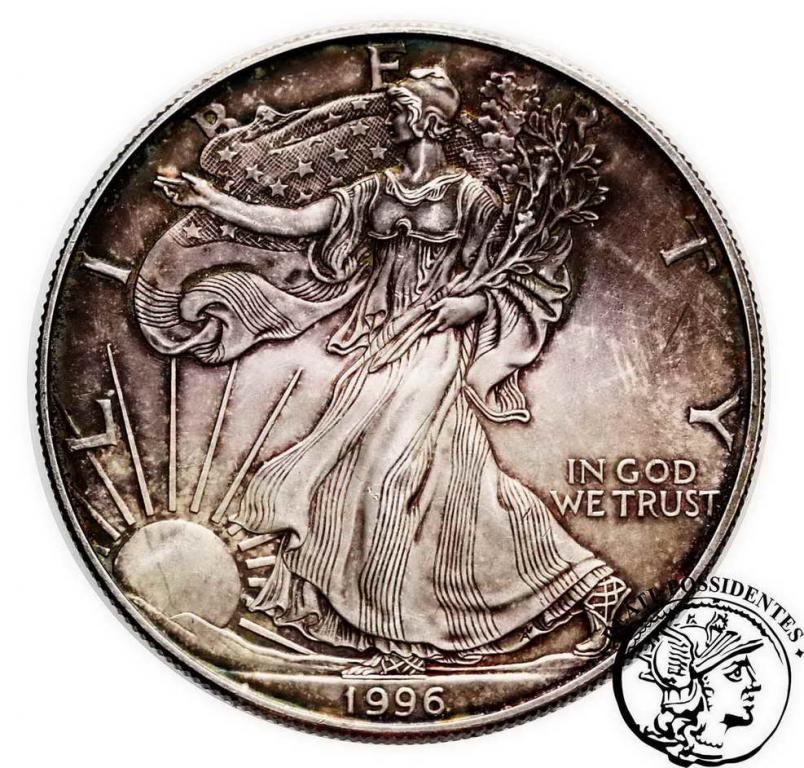 USA 1 $ Dolar 1996 uncja czystego srebra st.2