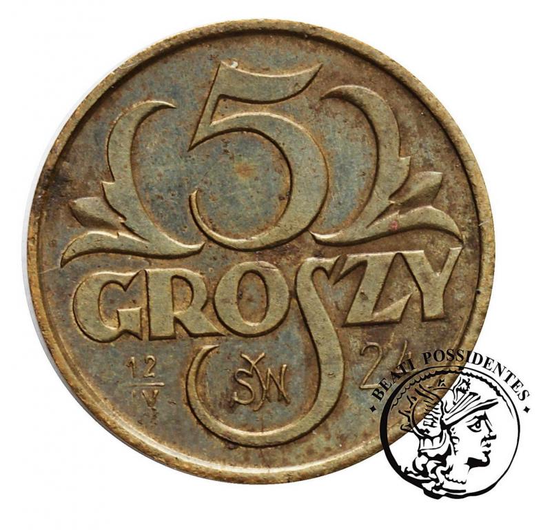 PRÓBA mosiądz 5 groszy 1923 z datą 12 IV 24 st2