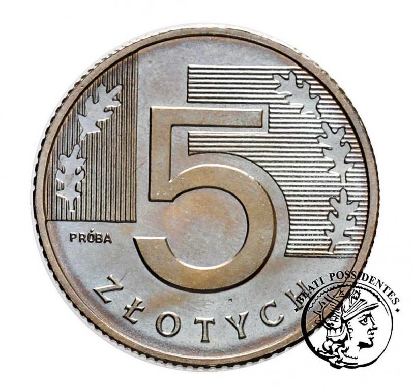 PRÓBA Nikiel 5 złotych 1990 st.L