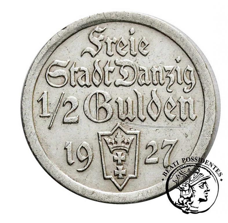 Wolne Miasto Gdańsk 1/2 Guldena 1927 st.3