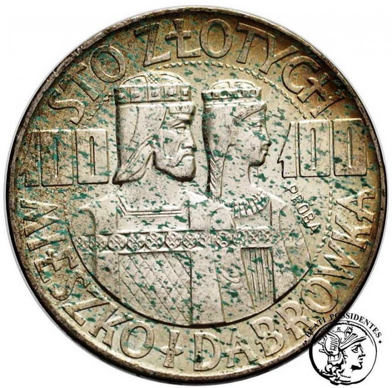 PRÓBA srebro 100 złotych Millenium 1966 st. 2