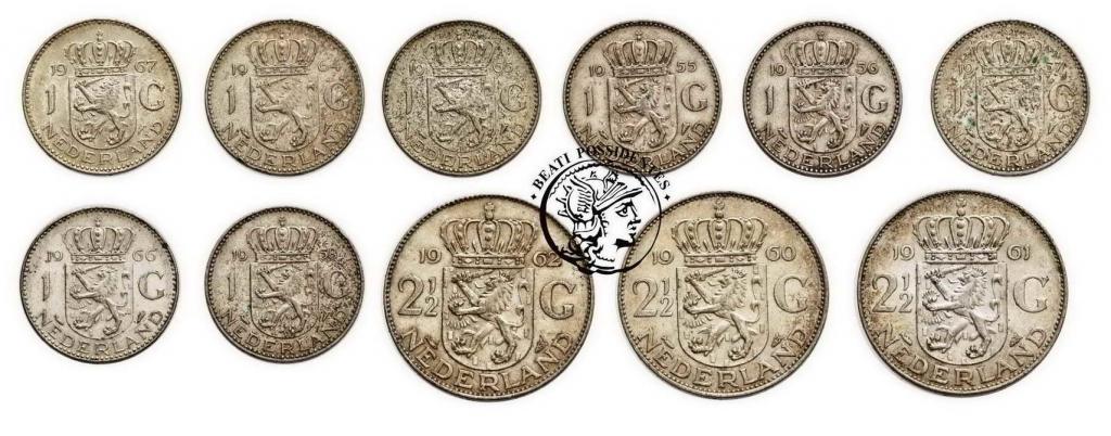 Holandia monety srebrne lot 11 szt st. 3