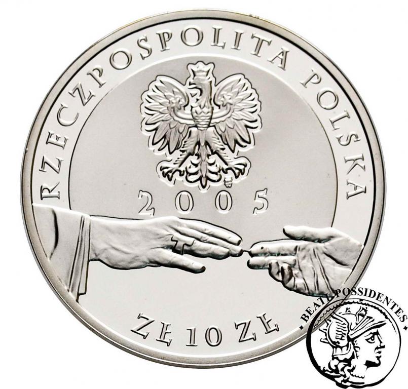 10 zł 2005 Jan Paweł II platerowany st. L/L-