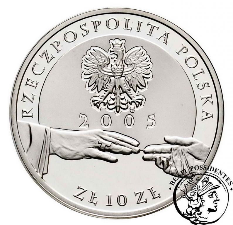 10 zł 2005 Jan Paweł II platerowany st. L/L-