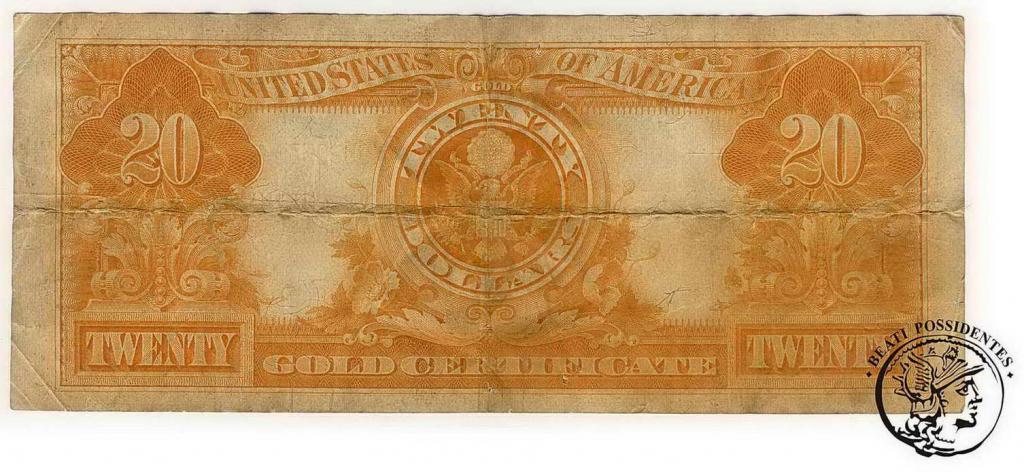 USA 20 $ dolarów 1922 large size /gold/ st. 4