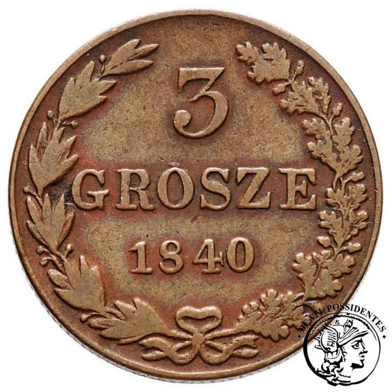 3 grosze 1840 Mikołaj II st.3+
