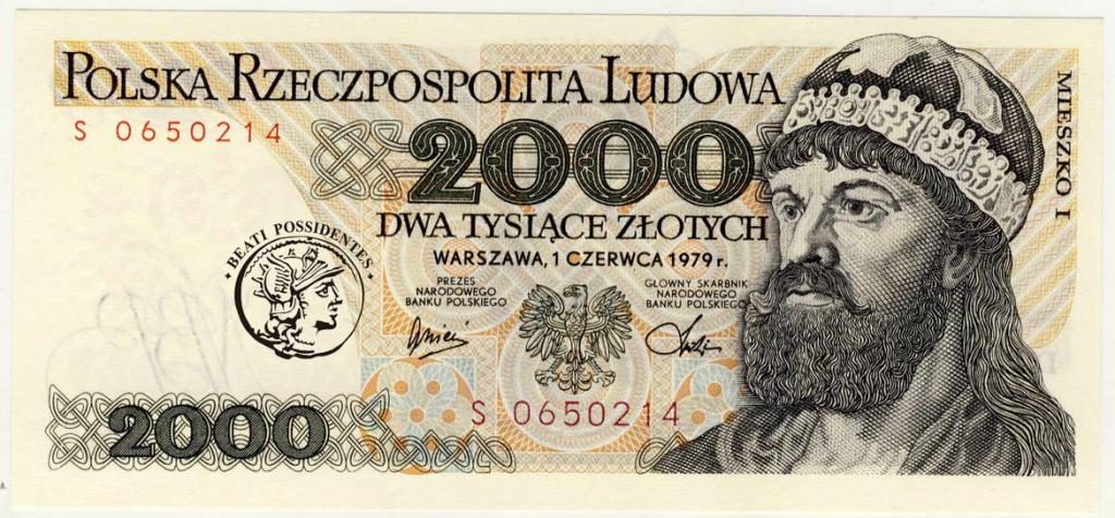 Polska 2000 zlotych 1979 seria S st.1