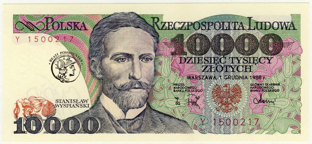 Polska 10 000 zlotych 1988 seria Y st.1