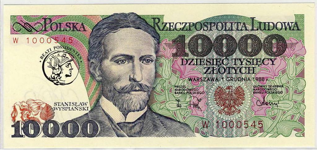 Polska 10 000 złotych 1988 seria W st.1