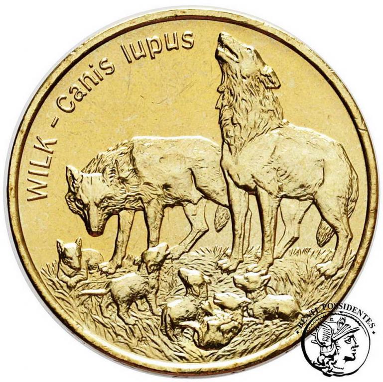 2 złote 1999 wilki st.2+