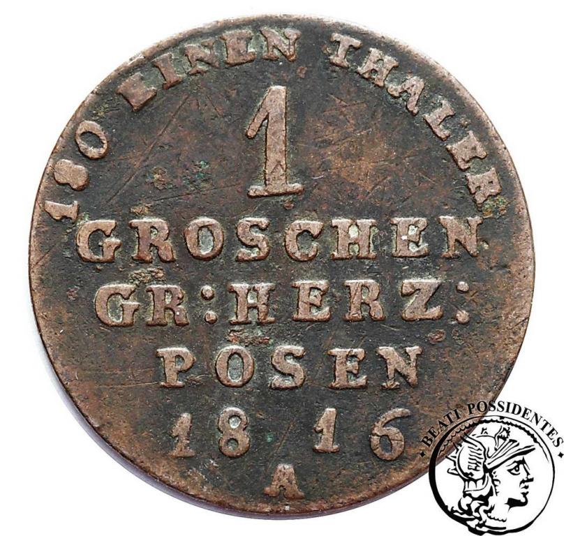 Wielkie Księstwo Poznańskie 1 Grosz 1816 A st.3-