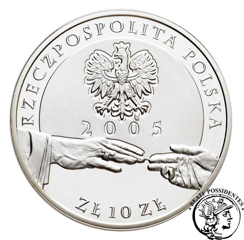 III RP 10 zl 2005 Jan Paweł II platerowany st. L