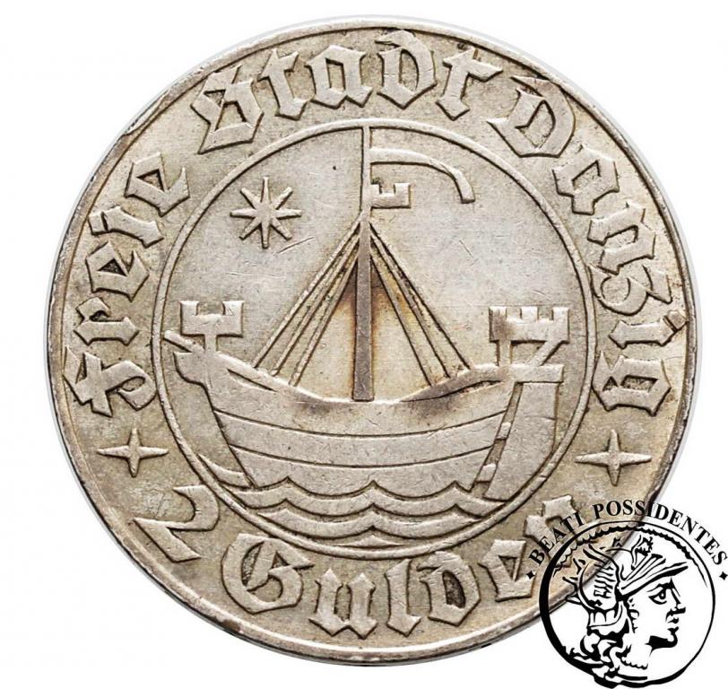 Wolne Miasto Gdańsk 2 Guldeny 1932 st.3+