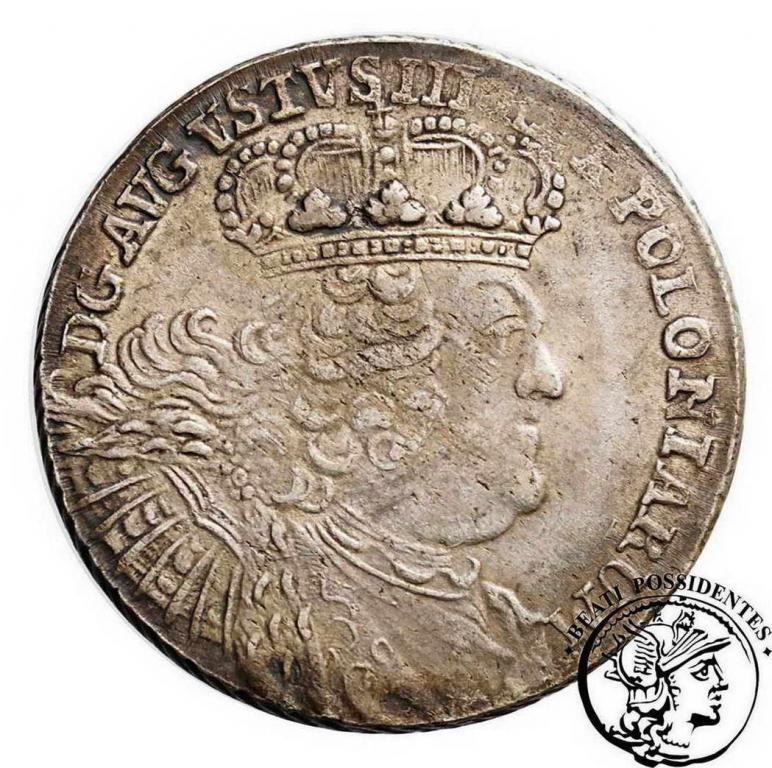 August III Sas ort koronny 1755 st.3